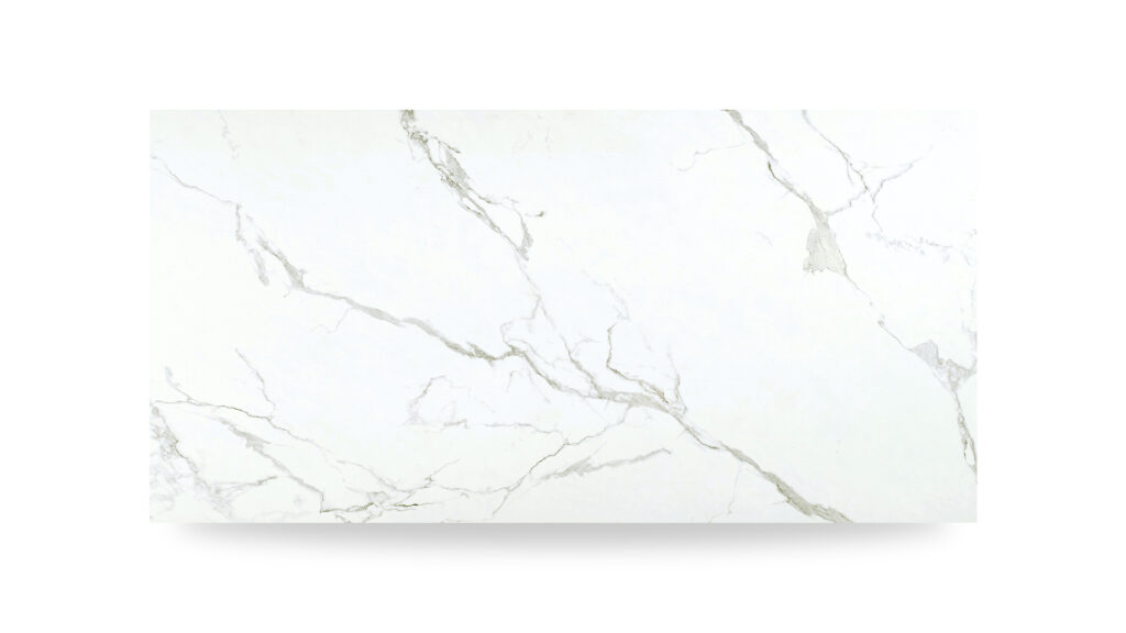 A white surface with prominent gray veins and subtle hints of beige, resembling natural marble with an elegant, intricate pattern.