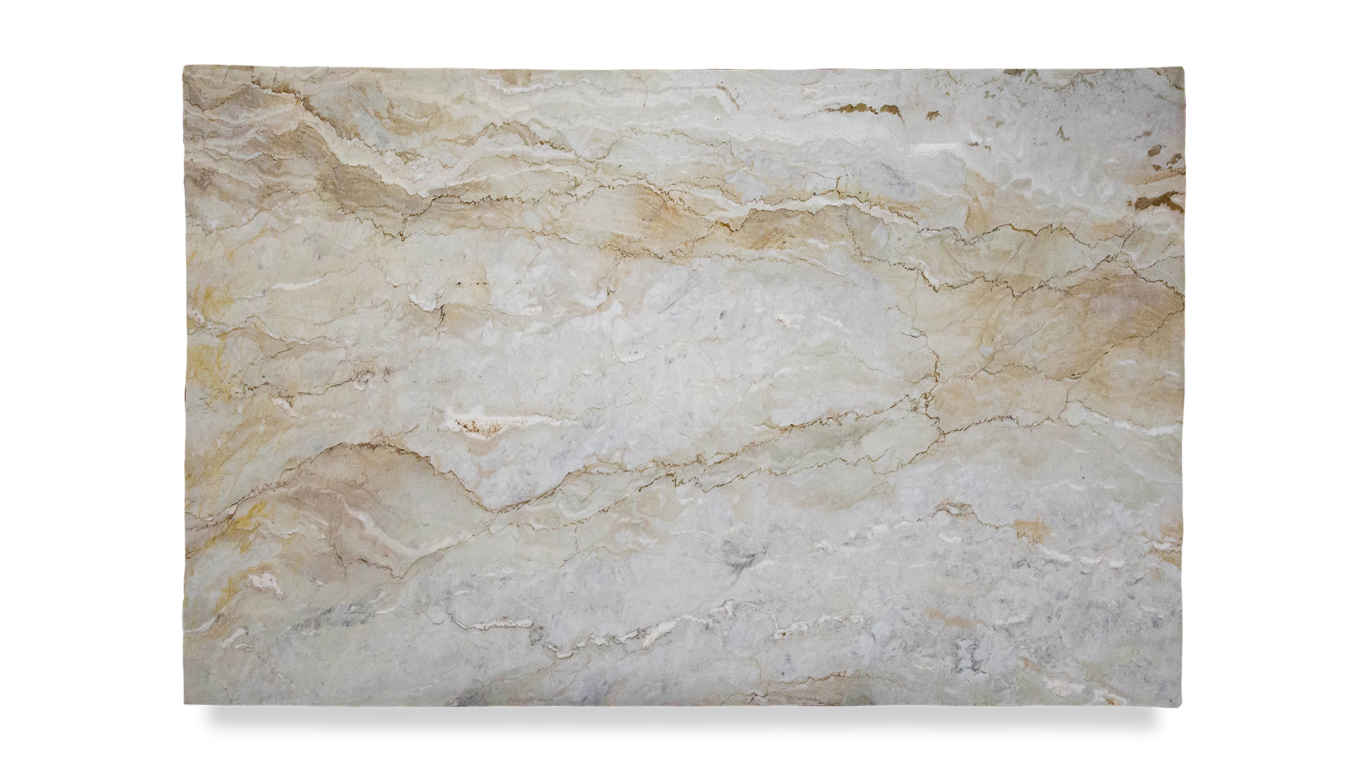 A single slab of Dolce Vita dolomite with polished surface, showcasing light gray and beige tones with intricate veining and natural texture.